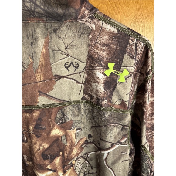 Under Armour RealTree Pullover Large Camo Loose Heat Gear Scent Control 1/4 Zip - Picture 7 of 8
